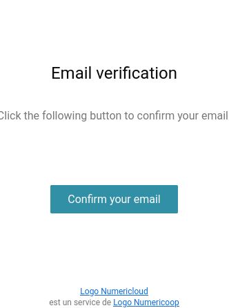 Capture d'écran d'une partie du mail de confirmation de changement d'adresse mail du compte Nextcloud, où l'on voit le bouton "Confirm your mail"