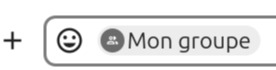 Capture d’écran du champ pour discuter. On y voit écrit "Mon groupe".