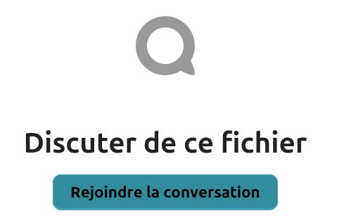 On voit l'icône de l'application discussion, en-dessous "Discuter de ce fichier", en-dessous un bouton "Rejoindre la conversation".
